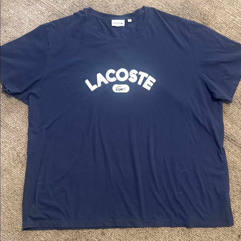 Lacoste Dark Blue Tee with White Logo